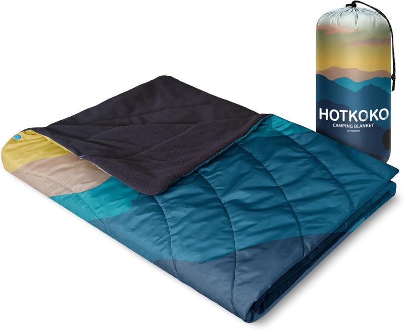 hotkoko Hooded Stadium Blanket, Waterproof Fleece Wearable Camping Blanket - Image 3